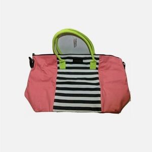 Pink and Black Striped Women's Bag by Victoria’s Secret